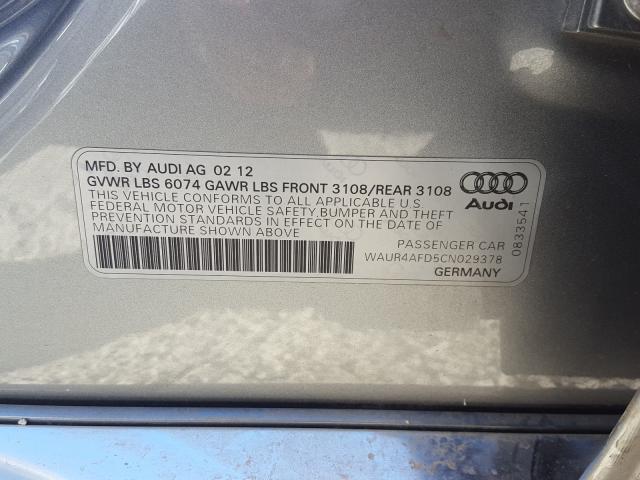 2012 AUDI A8 L QUATT WAUR4AFD5CN029378