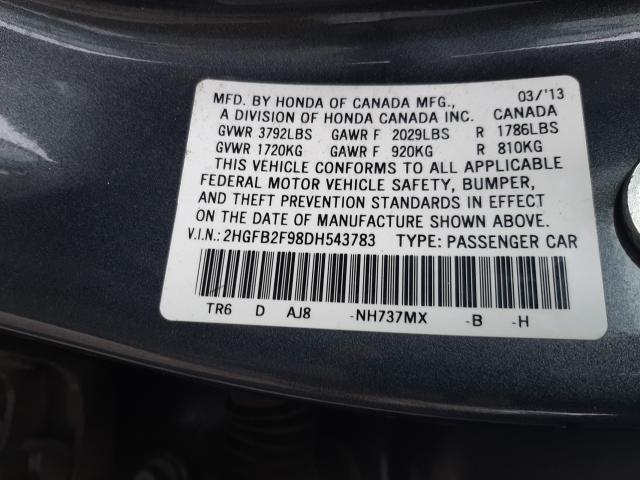 2013 HONDA CIVIC EXL 2HGFB2F98DH543783