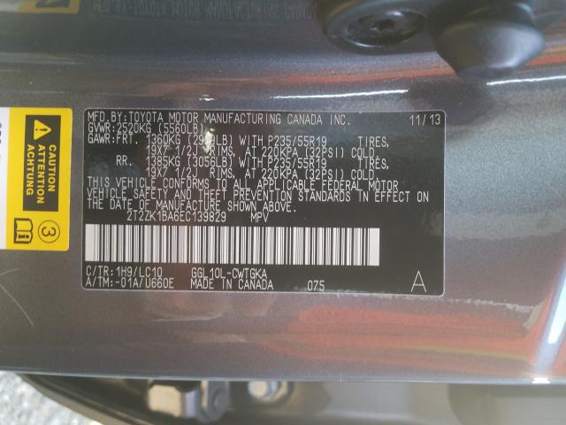 2014 LEXUS RX 350 2T2ZK1BA6EC139829