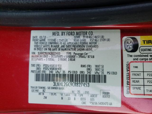 2012 LINCOLN MKZ 3LNHL2GC9CR827453