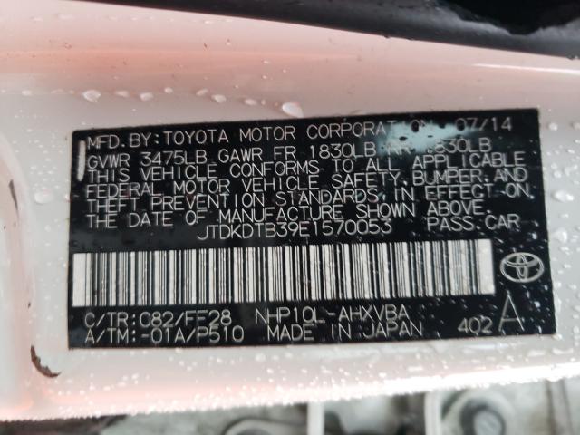 2014 TOYOTA PRIUS C JTDKDTB39E1570053
