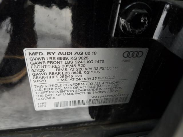 VIN WA1VAAF7XJD031712 2018 Audi Q7, Prestige no.10