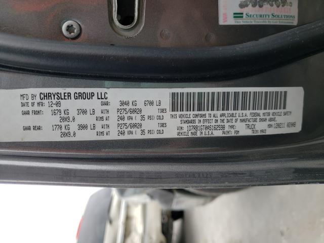 2010 DODGE RAM 1500 1D7RB1GT0AS162598