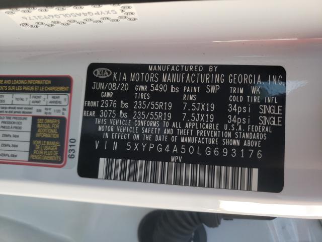 2020 KIA SORENTO S 5XYPG4A50LG693176