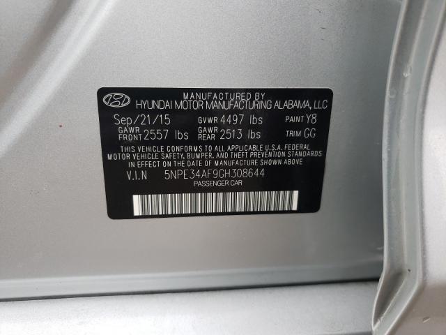 2016 HYUNDAI SONATA SPO 5NPE34AF9GH308644