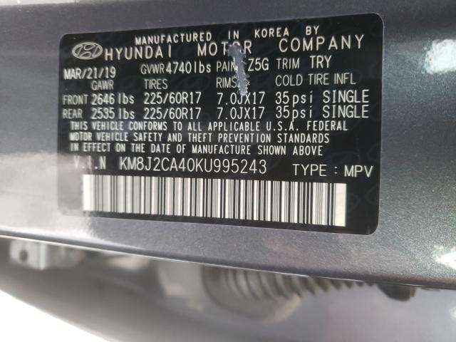 2019 HYUNDAI TUCSON SE KM8J2CA40KU995243