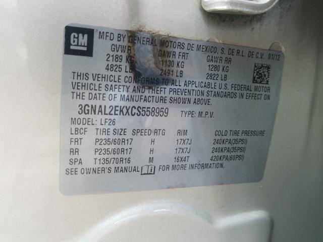 2012 CHEVROLET CAPTIVA SP - 3GNAL2EKXCS558959