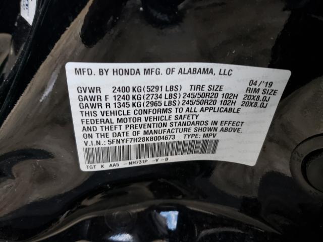 2019 HONDA PASSPORT S 5FNYF7H28KB004673