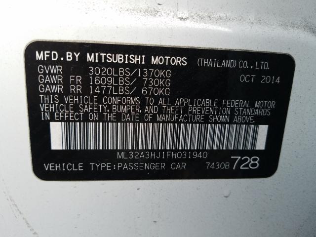 2015 MITSUBISHI MIRAGE DE ML32A3HJ1FH031940