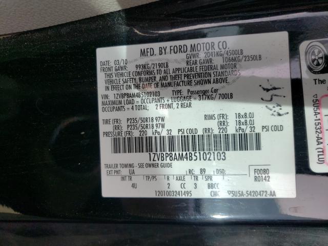 2011 FORD MUSTANG - 1ZVBP8AM4B5102103