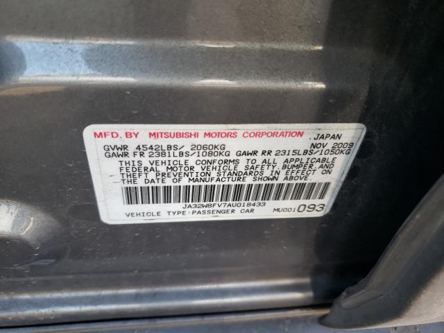 2010 MITSUBISHI LANCER EVO JA32W8FV7AU018433