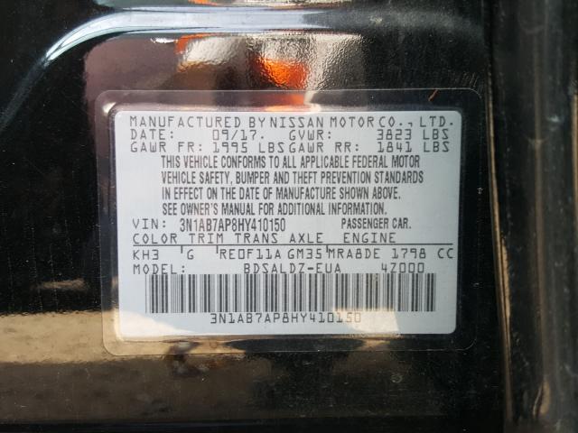 2017 NISSAN SENTRASV 3N1AB7AP8HY410150