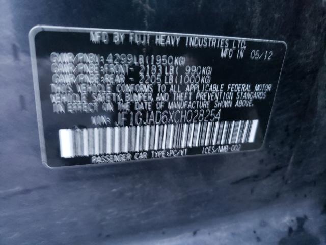 2012 SUBARU IMPREZA PR JF1GJAD6XCH028254