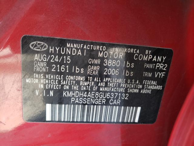 2016 HYUNDAI ELANTRA KMHDH4AE8GU637132