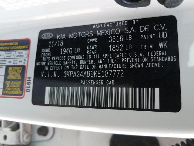 2019 KIA RIO S 3KPA24AB9KE187772