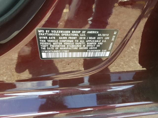 2013 VOLKSWAGEN PASSAT SEL 1VWCH7A36DC117381