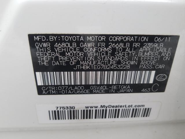 2011 LEXUS ES 350 JTHBK1EG7B2453228