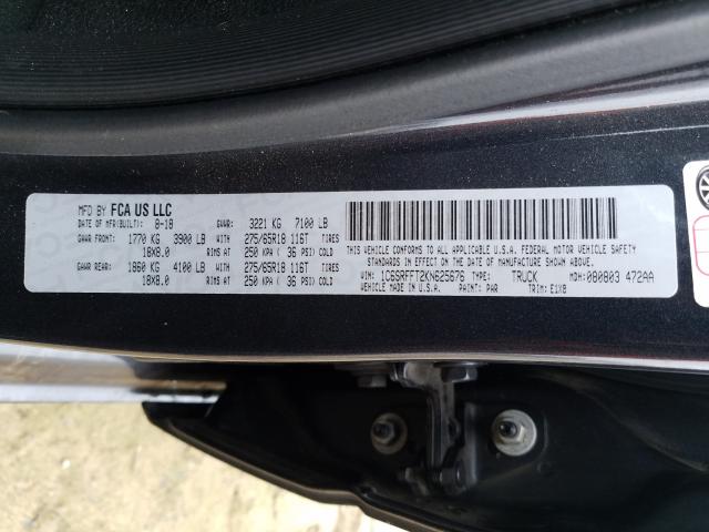 2019 RAM 1500 BIG H - 1C6SRFFT2KN625676