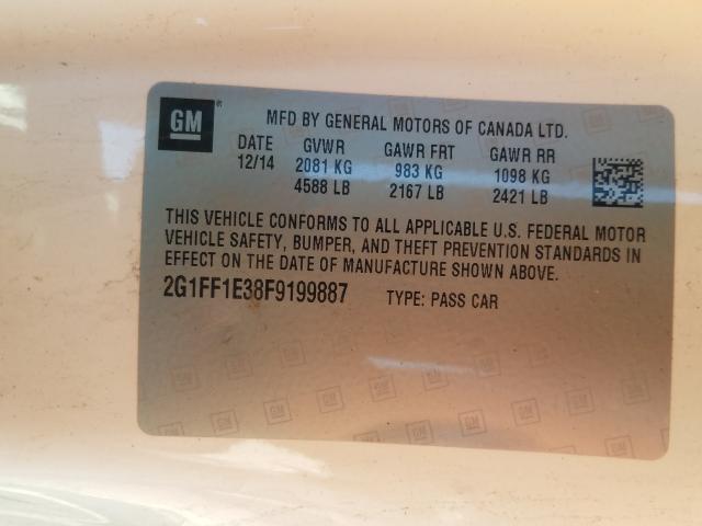2015 CHEVROLET CAMARO LT 2G1FF1E38F9199887