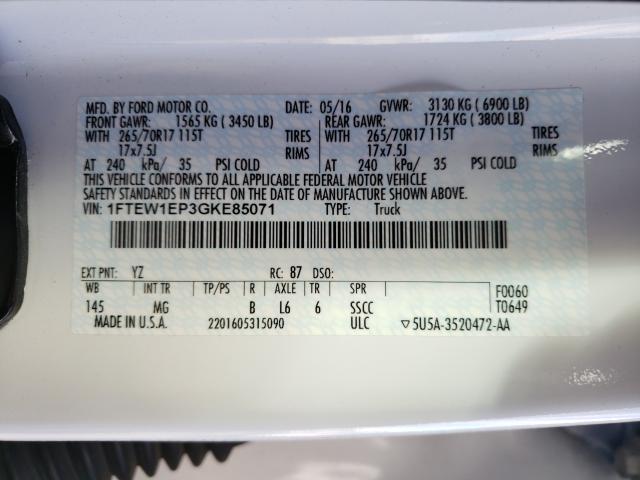 2016 FORD F150 XLT 1FTEW1EP3GKE85071