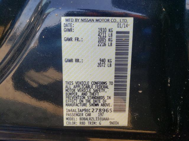 2014 NISSAN ALTIMA 2.5 - 1N4AL3AP9EC278965