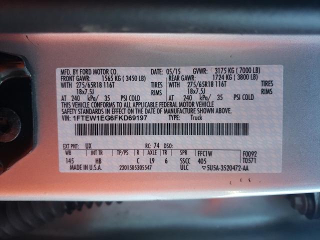 2015 FORD F150 SUPER - 1FTEW1EG6FKD69197