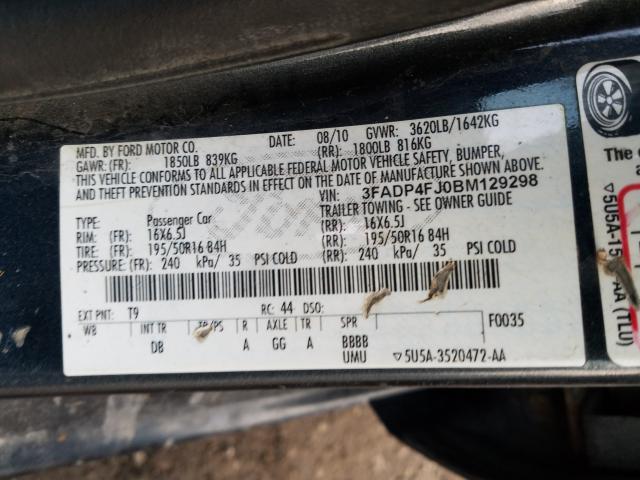 2011 FORD FIESTA SES 3FADP4FJ0BM129298