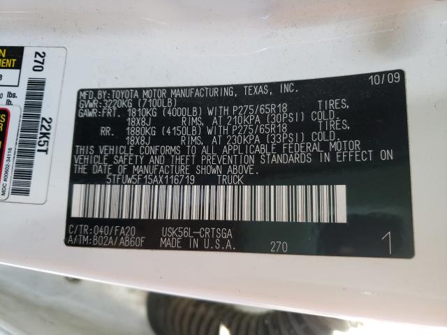 2010 TOYOTA TUNDRA DOU 5TFUW5F15AX116719