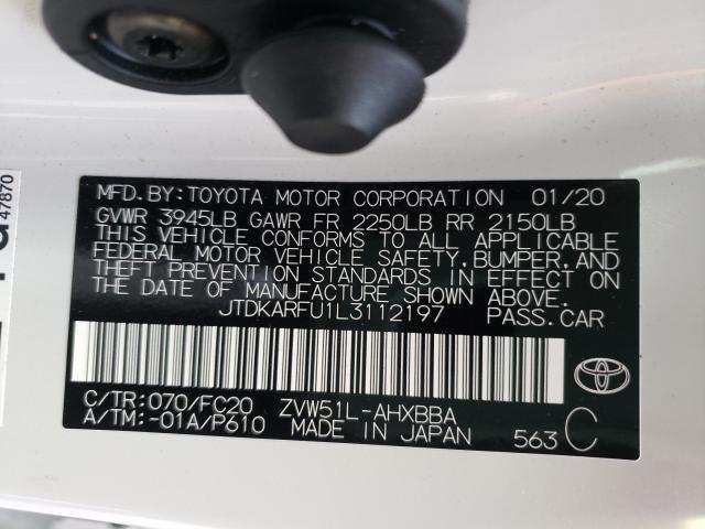 2020 TOYOTA PRIUS L JTDKARFU1L3112197