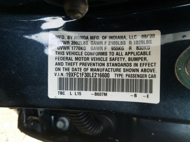 2020 HONDA CIVIC EX 19XFC1F30LE216600