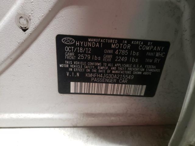 2013 HYUNDAI AZERA GLS KMHFH4JG3DA215549