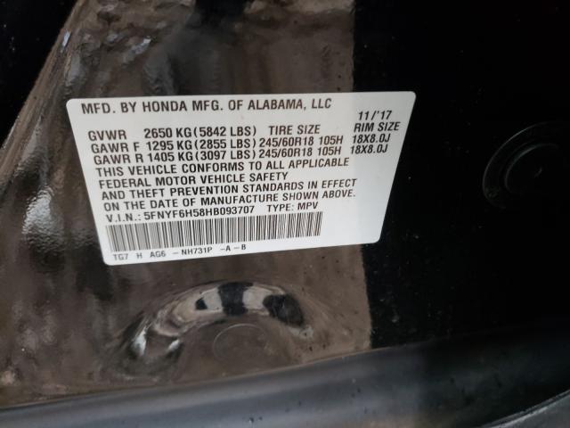 2017 HONDA PILOT EXL 5FNYF6H58HB093707