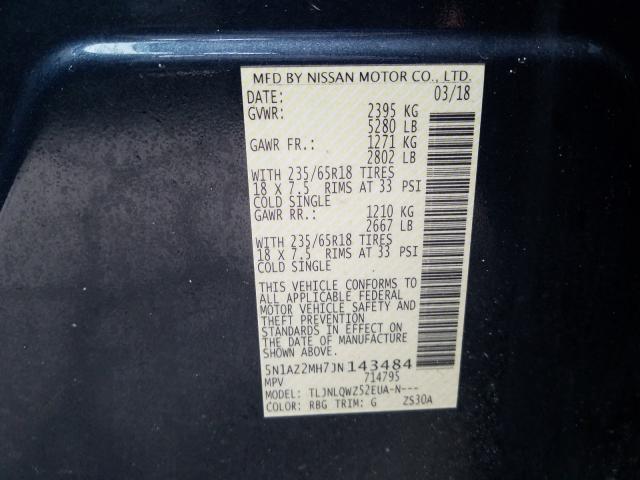 2018 NISSAN MURANO S 5N1AZ2MH7JN143484