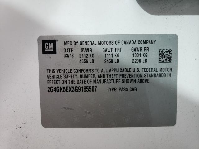 2016 BUICK REGAL 2G4GK5EX3G9185507