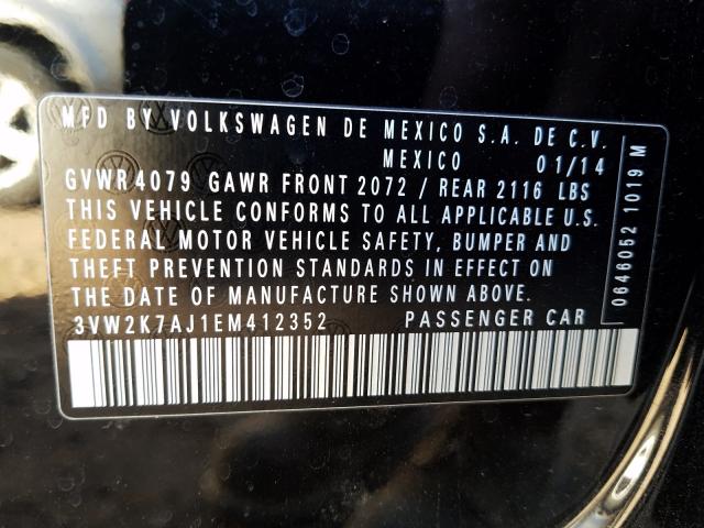 2014 VOLKSWAGEN JETTA BASE 3VW2K7AJ1EM412352