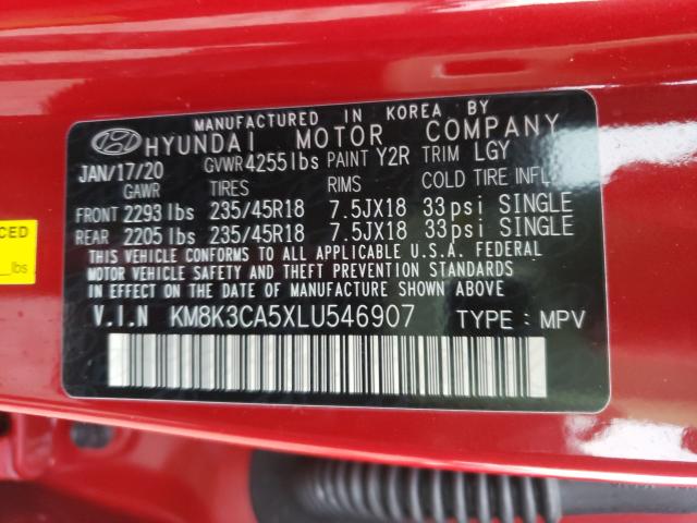 2020 HYUNDAI KONA LIMIT KM8K3CA5XLU546907