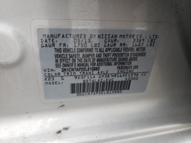 2014 NISSAN VERSA 3N1CN7AP2EL815882