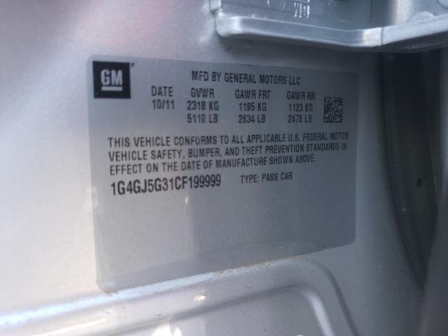 2012 BUICK LACROSSE T 1G4GJ5G31CF199999
