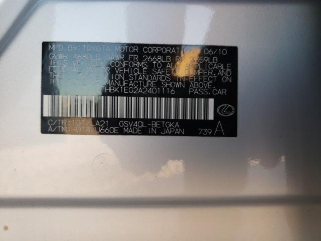 2010 LEXUS ES 350 JTHBK1EG2A2401116