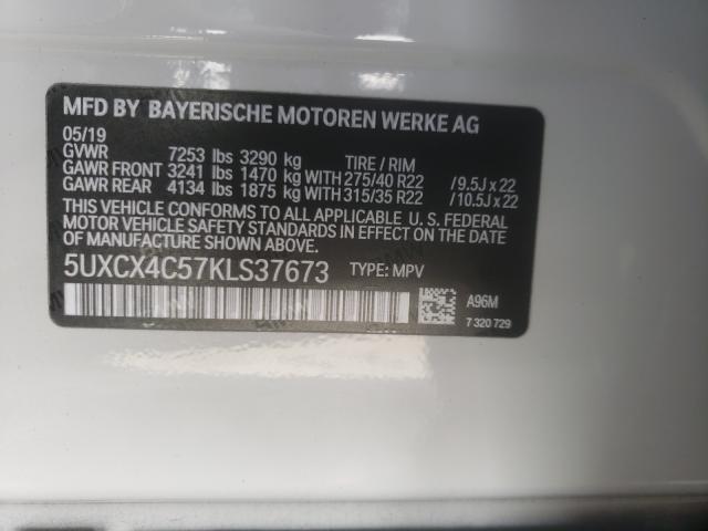 VIN 5UXCX4C57KLS37673 2019 BMW X7, Xdrive50I no.10