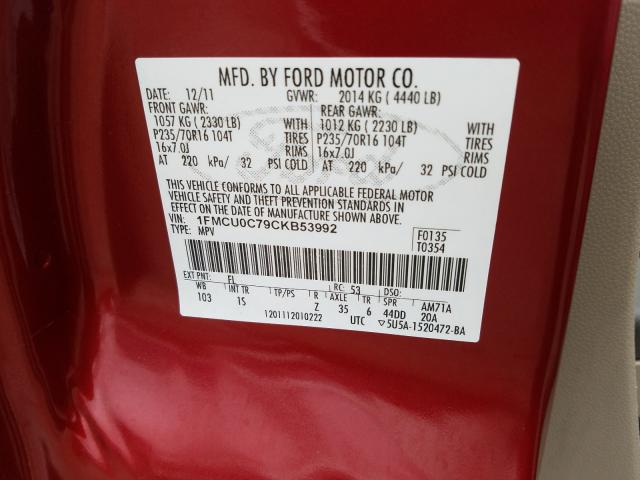 2012 FORD ESCAPE XLS 1FMCU0C79CKB53992