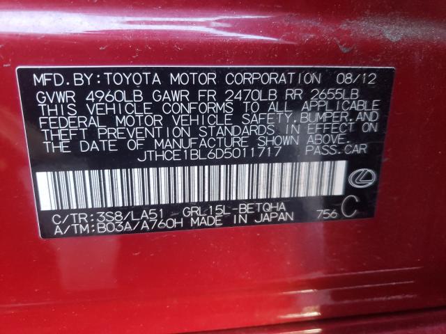 2013 LEXUS GS 350 JTHCE1BL6D5011717