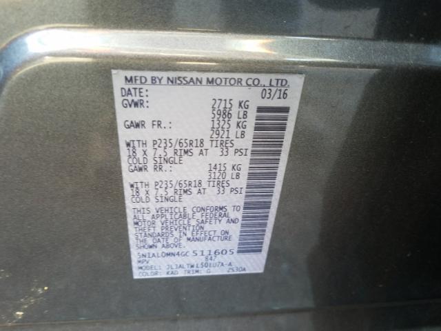 2016 INFINITI QX60 5N1AL0MN4GC511605
