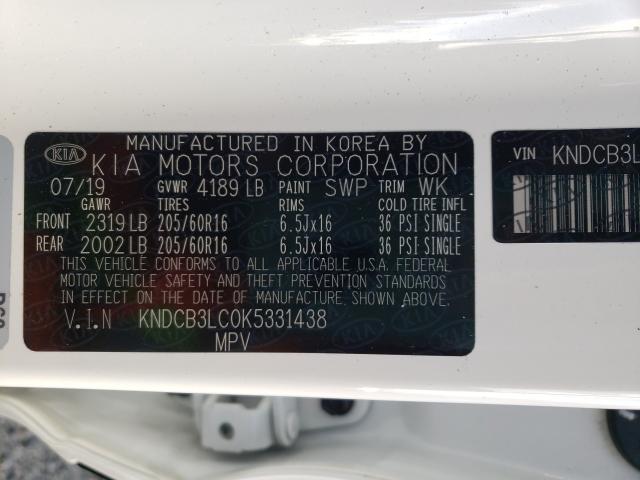 2019 KIA NIRO FE KNDCB3LC0K5331438