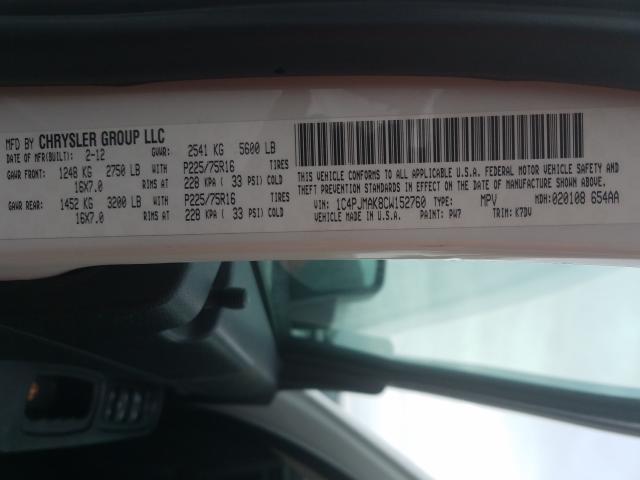 2012 JEEP LIBERTY SP 1C4PJMAK8CW152760