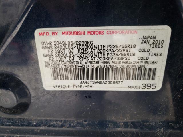 2010 MITSUBISHI OUTLANDER JA4JT3AW6AZ008627