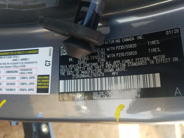 2020 LEXUS RX 350 2T2HZMAA4LC165479