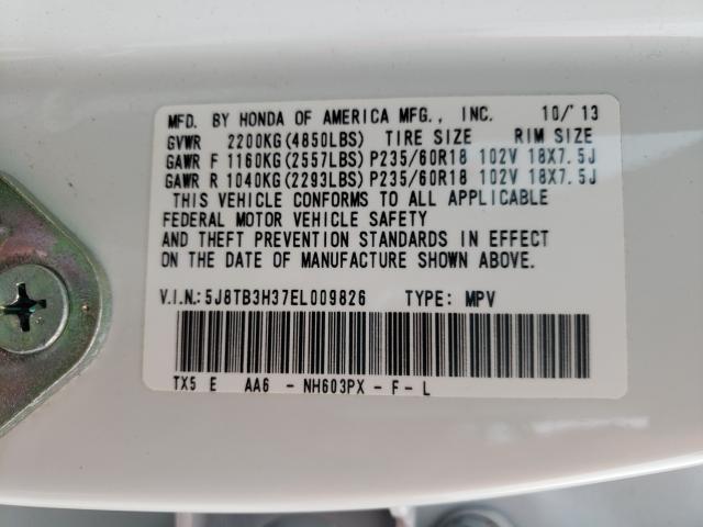 2014 ACURA RDX 5J8TB3H37EL009826