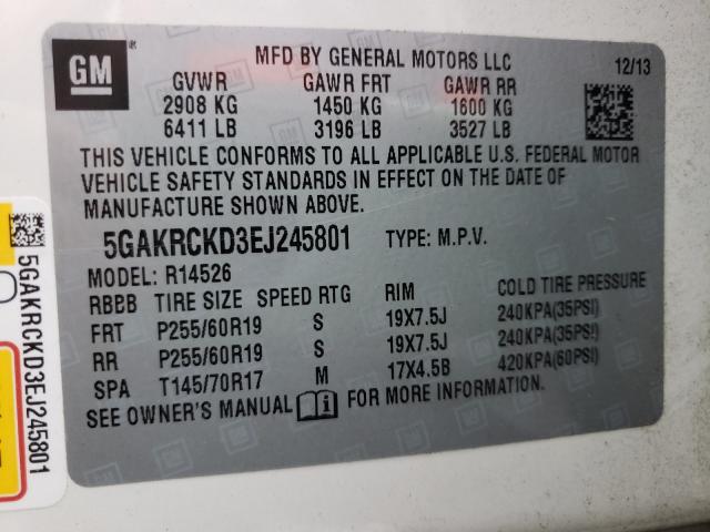 2014 BUICK ENCLAVE 5GAKRCKD3EJ245801
