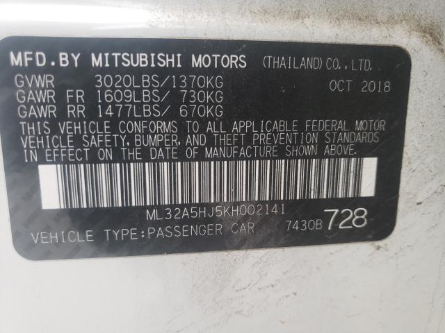 2019 MITSUBISHI MIRAGE LE ML32A5HJ5KH002141